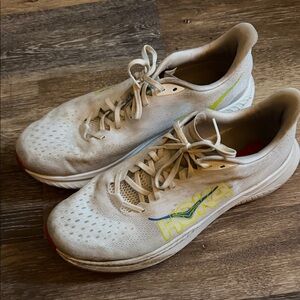 Hoka White and Yellow Athletic Shoes